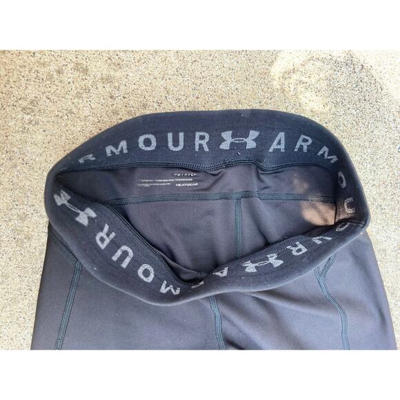 Under Armour Pant Women Size Small Black Heat Gear Full Length Athletic Leggings - Picture 4 of 5